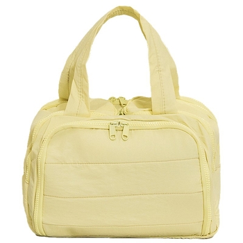 Ръчна козметична чанта с голям капацитет, нейлонова външна част, полиестерна подплата, еднотонен дизайн, стил градска простота, унисекс, пролет 2024