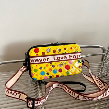 Μίνι crossbody τετράγωνο τσαντάκι, street fashion στυλ, PC υλικό, φερμουάρ, καθημερινή χρήση