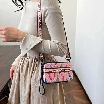 Μίνι crossbody τετράγωνο τσαντάκι, street fashion στυλ, PC υλικό, φερμουάρ, καθημερινή χρήση