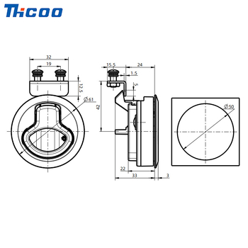 Πλαστικό κυκλικό κλείδωμα με δαχτυλίδι έλξης, επίπεδο τύπου κλειδαριάς, μοντέλο E5403, για RV και ασθενοφόρα