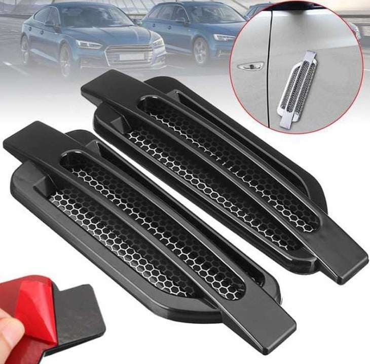 Dekorativna naljepnica za bočni ventil vrata automobila s mrežastim dizajnom žraločjih škrga – univerzalna, plast, marka HDELF, model ZW-5111