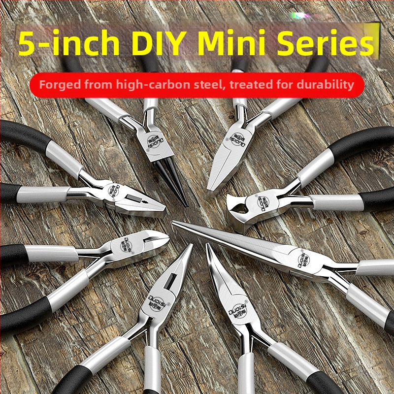 Μίνι πολύλειτουργικές πένσες με αιχμηρή μύτη, διαγώνιος κόφτης για απομάκρυνση μόνωσης αγωγών, χάλυβας υψηλής σκληρότητας, χειροκίνητος σφιγκτήρας