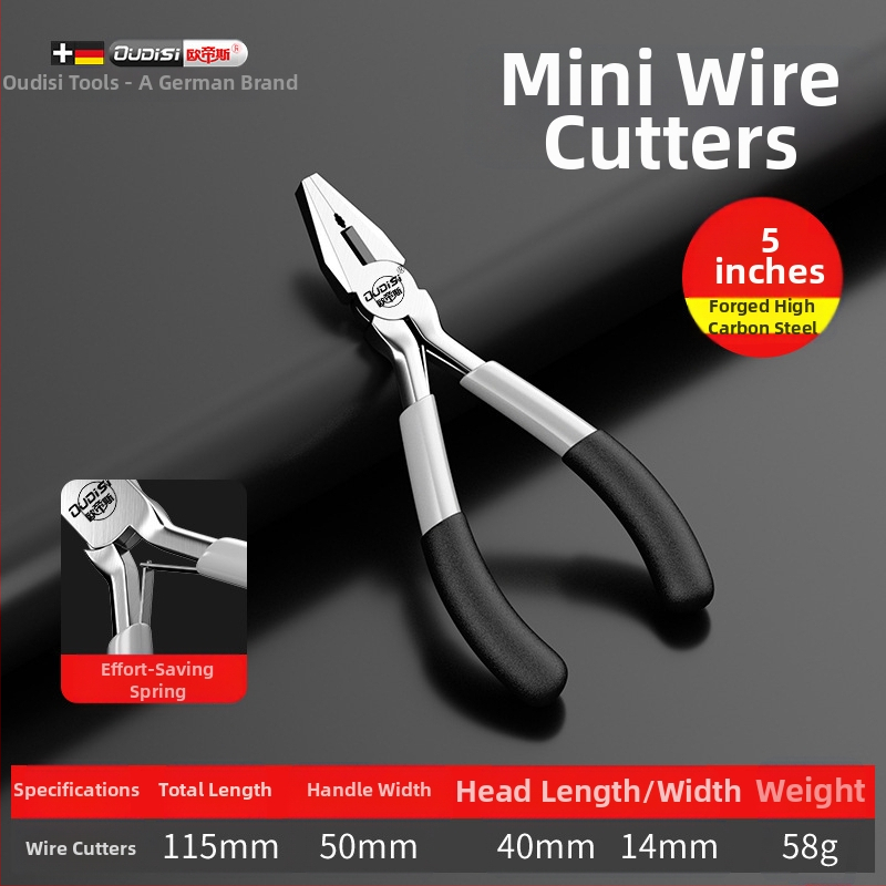 Μίνι πολύλειτουργικές πένσες με αιχμηρή μύτη, διαγώνιος κόφτης για απομάκρυνση μόνωσης αγωγών, χάλυβας υψηλής σκληρότητας, χειροκίνητος σφιγκτήρας