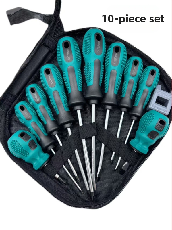 Desetkomplet magnetskih odvijača s Phillips i ravnim vrhovima, od Cr-V čelika