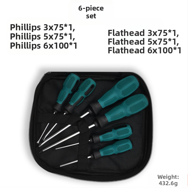 Desetkomplet magnetskih odvijača s Phillips i ravnim vrhovima, od Cr-V čelika