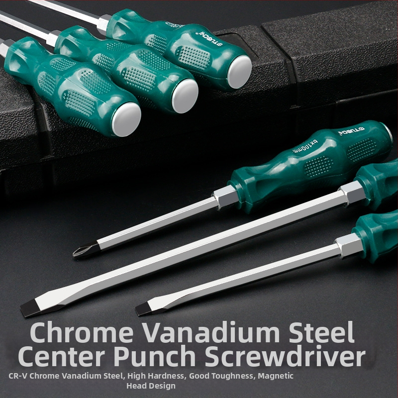 TOTCHI магнитна отвертка, хром-ванадиева стомана, магнитна, кръстова глава, Torx Plum Blossom върх