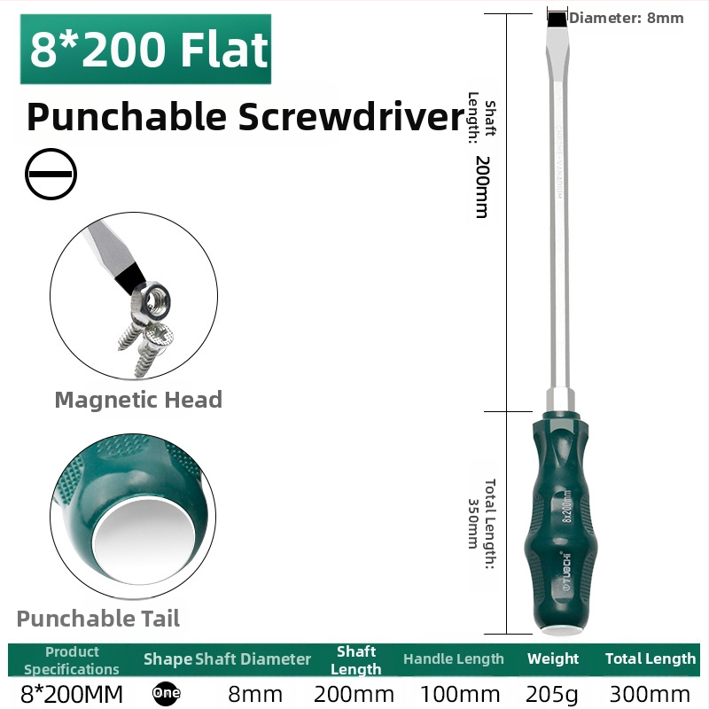 TOTCHI mágneses csavarhúzó, króm-vanádium acélból, nem szigetelt, kereszth fejű, Torx Plum Blossom típusú