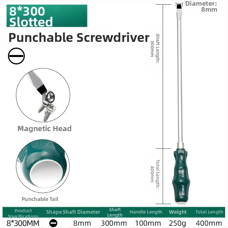 TOTCHI mágneses csavarhúzó, króm-vanádium acélból, nem szigetelt, kereszth fejű, Torx Plum Blossom típusú