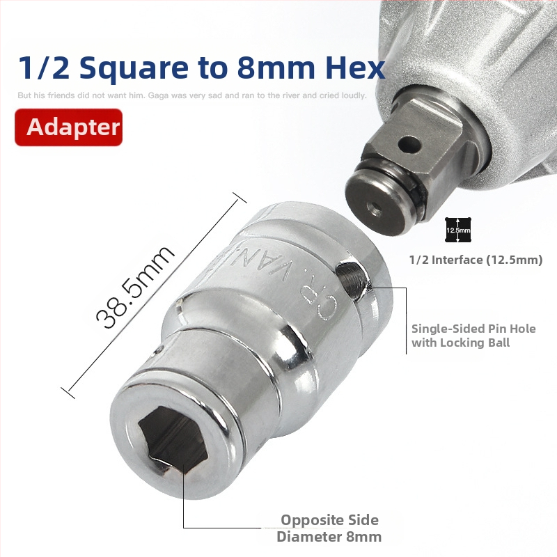 Electric ratchet wrench with square-to-hex socket adapter — Weiligu, chromium-vanadium steel