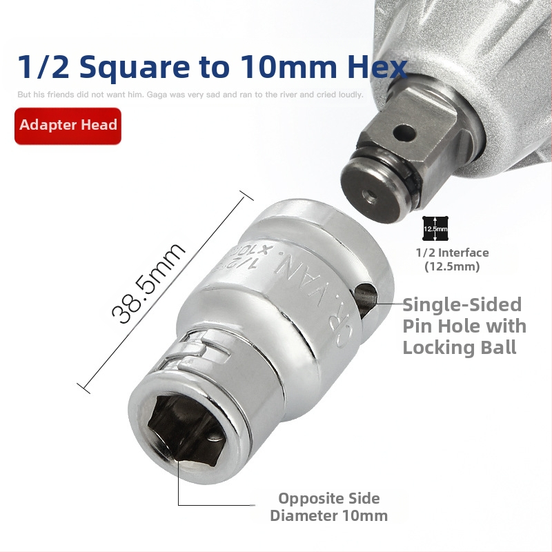 Electric ratchet wrench with square-to-hex socket adapter — Weiligu, chromium-vanadium steel