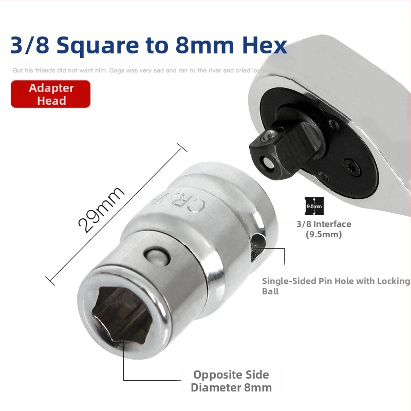 Electric ratchet wrench with square-to-hex socket adapter — Weiligu, chromium-vanadium steel