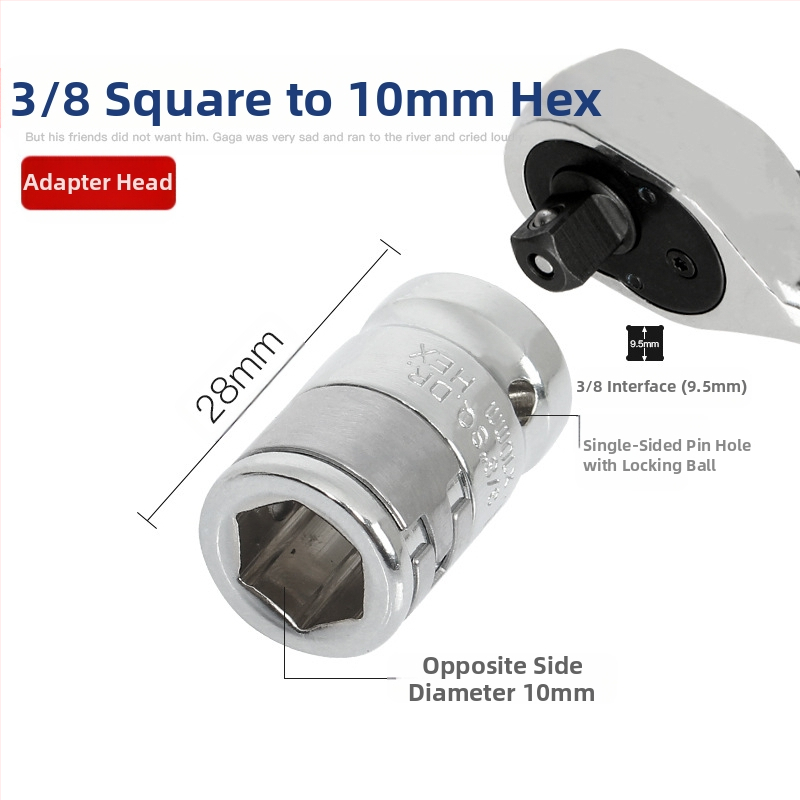 Electric ratchet wrench with square-to-hex socket adapter — Weiligu, chromium-vanadium steel