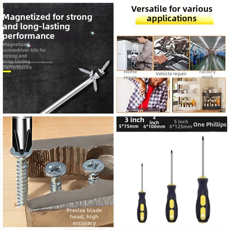 Powerful Merchant magnētiskais Philips skrūvgriežu komplekts - manuāls, pārnēsājams, ar paplašinātu darbības rādiusu