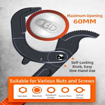 Podesivi ključ s višenamjenskim universalnim dizajnom, veliki otvor, brzo podešavanje