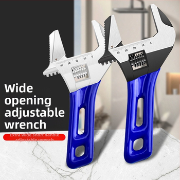 Ρυθμιζόμενο κλειδί ανοικτής κεφαλής με κοντή λαβή, για μπάνιο, χρωμιοβάνιο ατσάλι