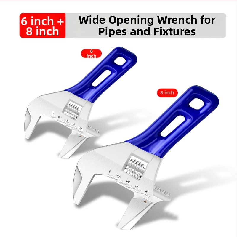 Ρυθμιζόμενο κλειδί ανοικτής κεφαλής με κοντή λαβή, για μπάνιο, χρωμιοβάνιο ατσάλι