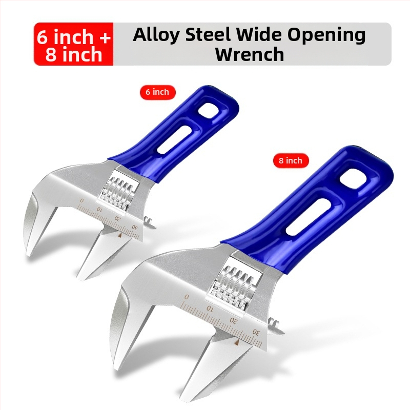 Ρυθμιζόμενο κλειδί ανοικτής κεφαλής με κοντή λαβή, για μπάνιο, χρωμιοβάνιο ατσάλι