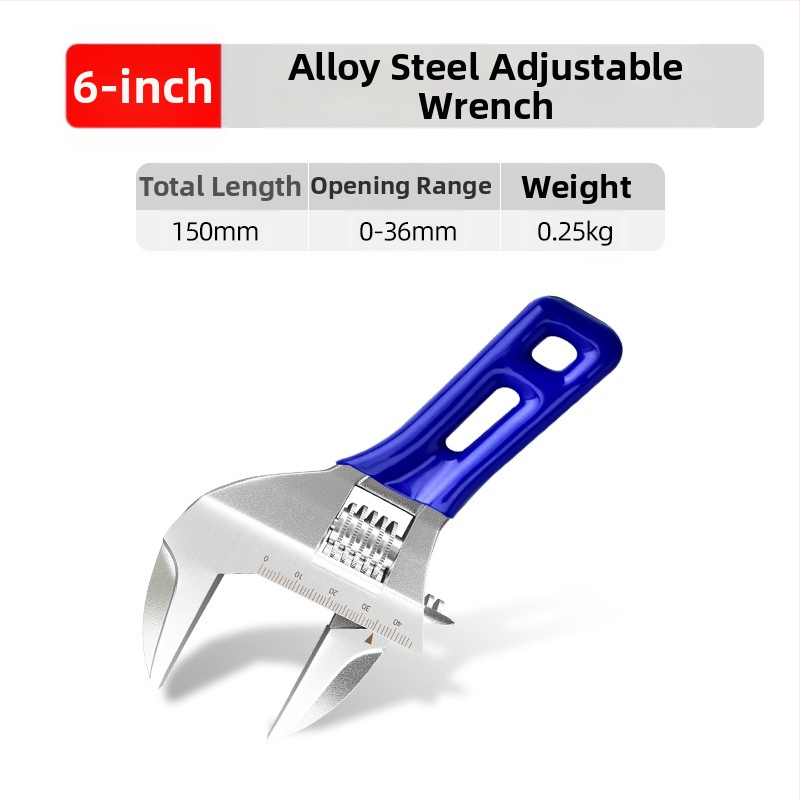 Ρυθμιζόμενο κλειδί ανοικτής κεφαλής με κοντή λαβή, για μπάνιο, χρωμιοβάνιο ατσάλι