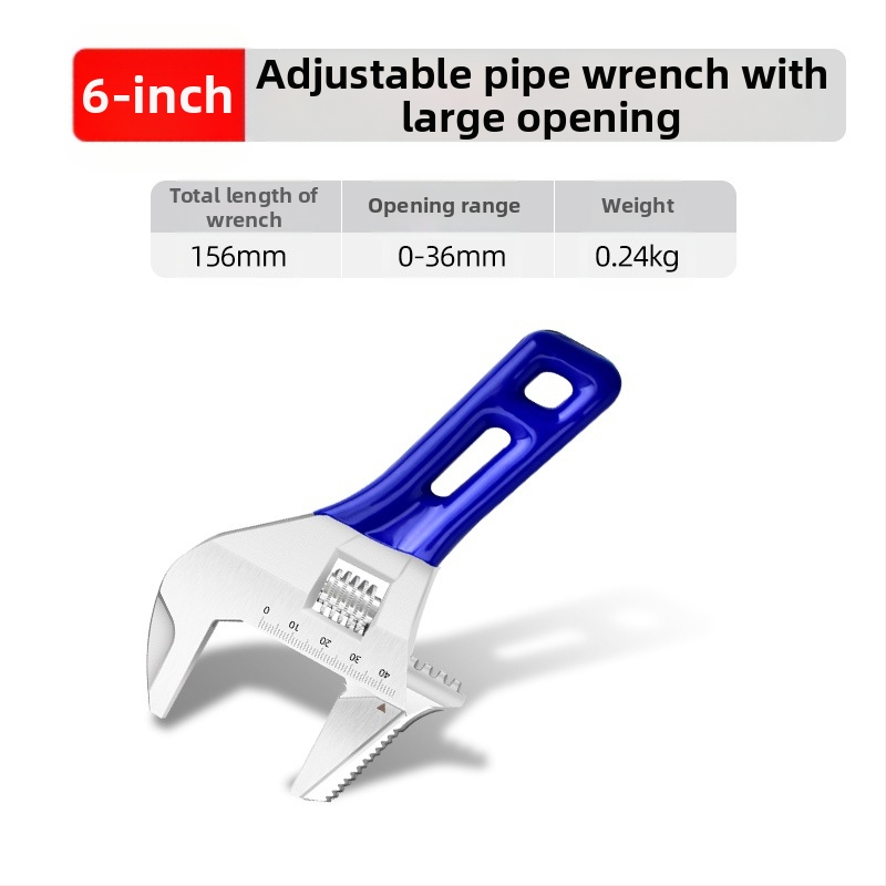 Ρυθμιζόμενο κλειδί ανοικτής κεφαλής με κοντή λαβή, για μπάνιο, χρωμιοβάνιο ατσάλι