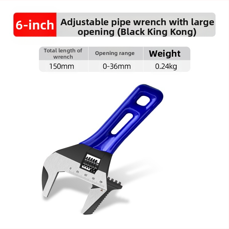 Ρυθμιζόμενο κλειδί ανοικτής κεφαλής με κοντή λαβή, για μπάνιο, χρωμιοβάνιο ατσάλι