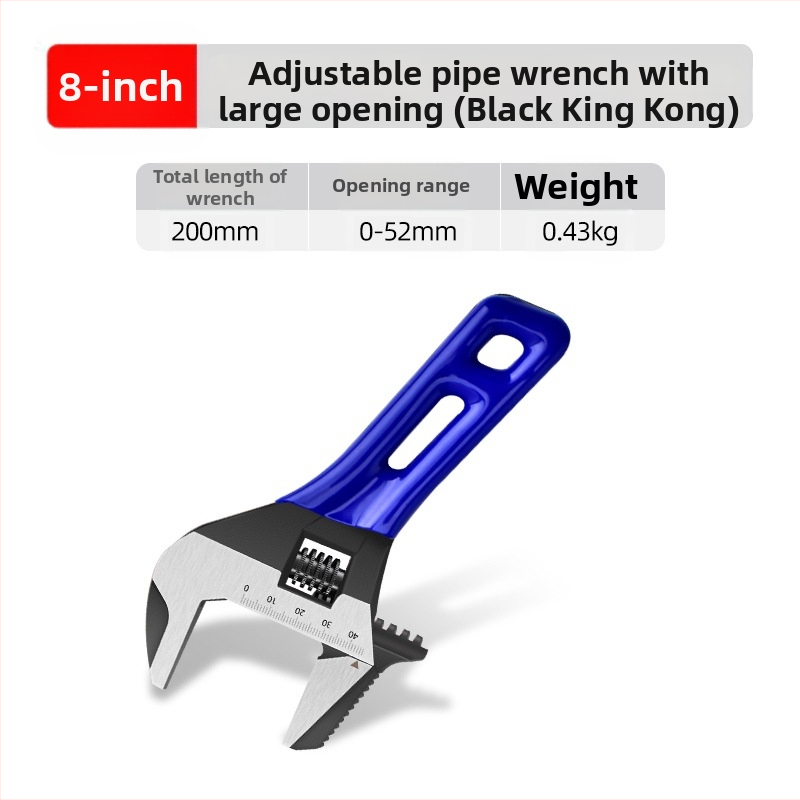 Ρυθμιζόμενο κλειδί ανοικτής κεφαλής με κοντή λαβή, για μπάνιο, χρωμιοβάνιο ατσάλι