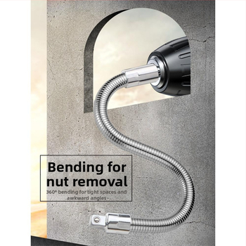 Elektrinis veržliasparnis su minkšta jungiamąja strėle, universaliu ilginimo strypu ir lanksčiu veleno adapteriu