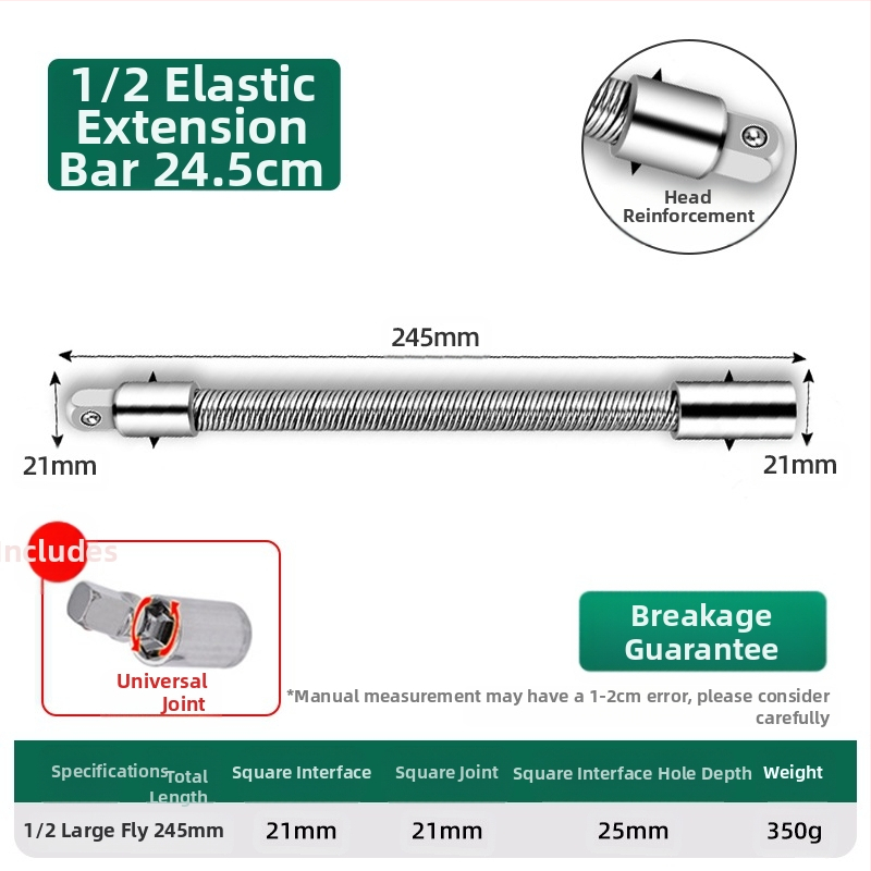 Elektrinis veržliasparnis su minkšta jungiamąja strėle, universaliu ilginimo strypu ir lanksčiu veleno adapteriu