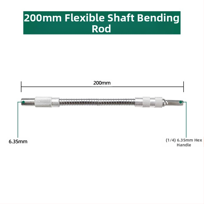 Elektrinis veržliasparnis su minkšta jungiamąja strėle, universaliu ilginimo strypu ir lanksčiu veleno adapteriu