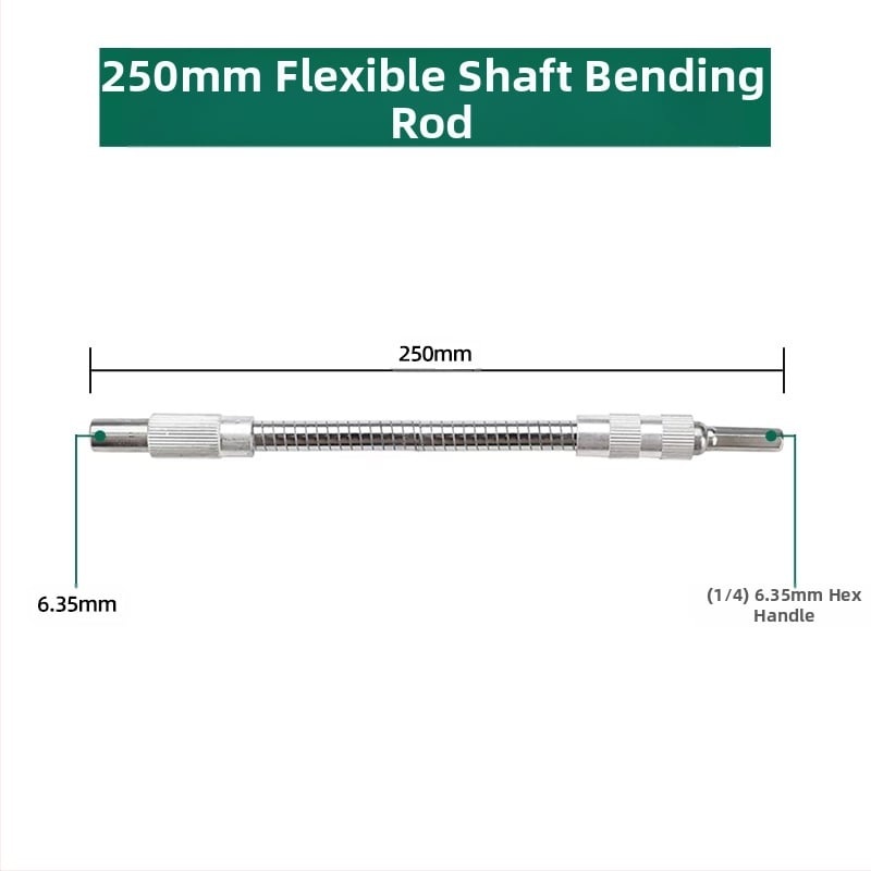 Elektrinis veržliasparnis su minkšta jungiamąja strėle, universaliu ilginimo strypu ir lanksčiu veleno adapteriu