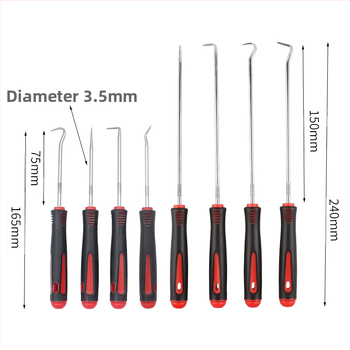 Neutral 8-частен комплект Oil Seal Hook за автомобилен ремонт – сплавна стомана с ABS дръжка; включва инструменти за изваждане и издърпване на уплътнения