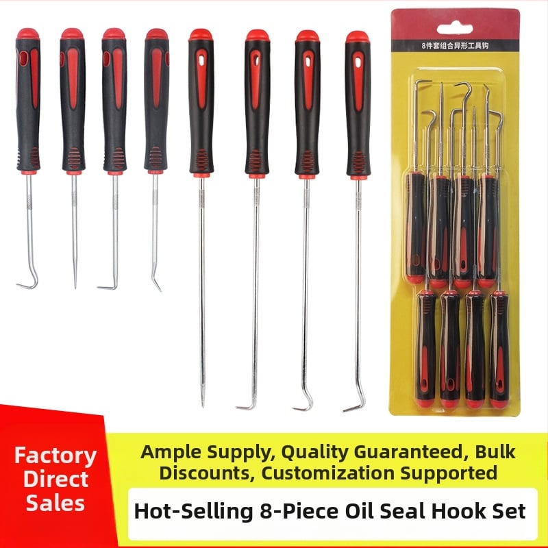 Neutral 8-частен комплект Oil Seal Hook за автомобилен ремонт – сплавна стомана с ABS дръжка; включва инструменти за изваждане и издърпване на уплътнения