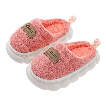 Παιδικές χειμερινές παντόφλες από βαμβάκι με γούνινη επένδυση, παχιά σόλα PVC, σχέδιο καρτούν, αντιολισθητικές, ζεστές