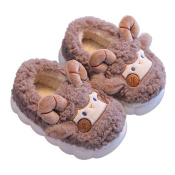 Παιδικές βαμβακερές παντόφλες εσωτερικού χώρου με παχιά σόλα, ζεστές και χαριτωμένες με σχέδιο προβάτου, για ηλικίες 1–3 ετών, χειμώνας