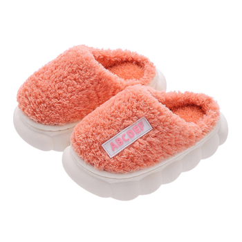 Παιδικές βαμβακερές παντόφλες με επένδυση φλίς, κλειστή φτέρνα, σχέδιο με καρτούν, ανθεκτική σόλα