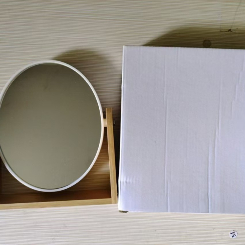 Stolno dvostrano ogledalo s 3x povećanjem, okvir od bambusa, prijenosni dizajn, prilagođeni logotip