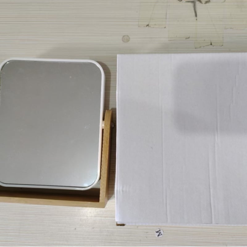 Stolno dvostrano ogledalo s 3x povećanjem, okvir od bambusa, prijenosni dizajn, prilagođeni logotip