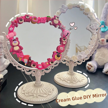 Десктоп огледало за грим, пластмасова рамка, преносимо и сваляемо, ръчно изработено