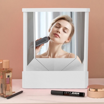 Огледало за грим с истинско изображение, не обръща лявото и дясното; ABS рамка; огледало с цветно покритие; не е електрическо; лицензирано под частен етикет