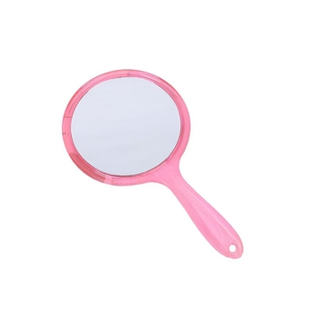 Двустранно ръчно огледало за грим, алуминиево огледало, рамка PU/PS/PVC, с персонализирано лого