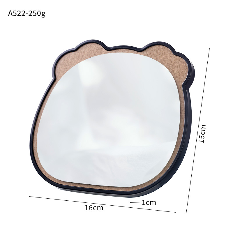 Stolno drveno rotirajuće ogledalo za šminkanje – drveni okvir, srebrno ogledalo, jednosmjerno, za stolnu upotrebu