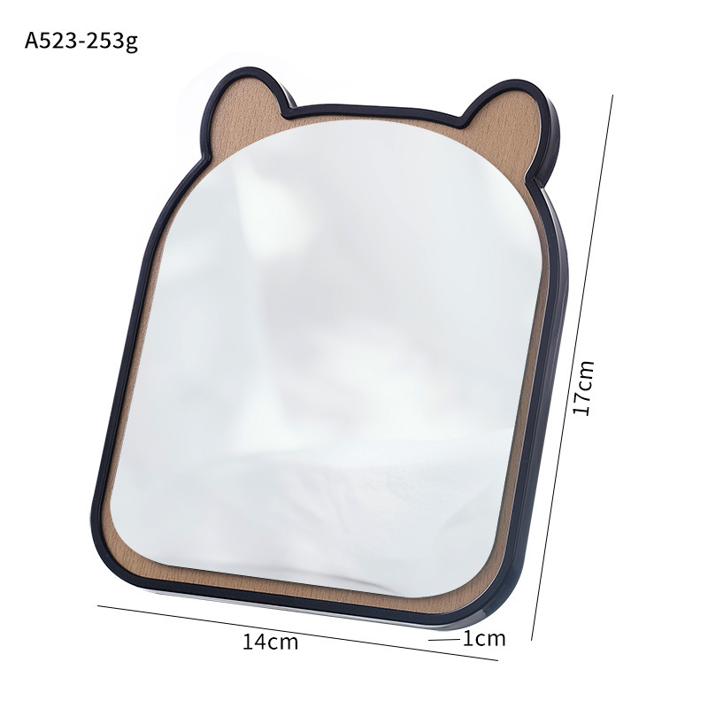 Stolno drveno rotirajuće ogledalo za šminkanje – drveni okvir, srebrno ogledalo, jednosmjerno, za stolnu upotrebu