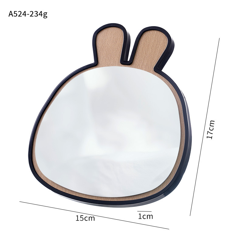 Stolno drveno rotirajuće ogledalo za šminkanje – drveni okvir, srebrno ogledalo, jednosmjerno, za stolnu upotrebu