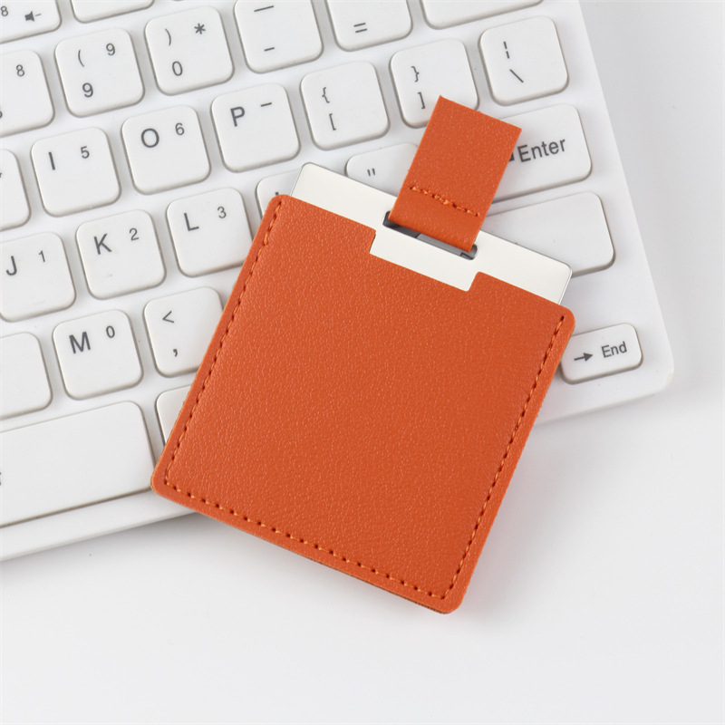 oglindă de machiaj din oțel inoxidabil, pătrată, rezistentă la spargere, monofacială, cu logo tipărit, personalizabilă pentru mașină și casă