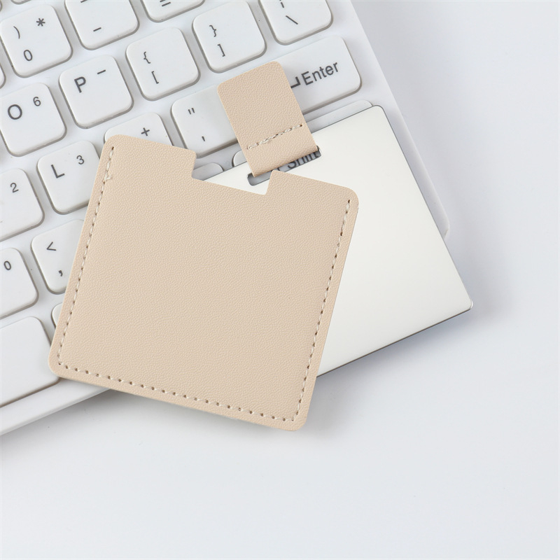 oglindă de machiaj din oțel inoxidabil, pătrată, rezistentă la spargere, monofacială, cu logo tipărit, personalizabilă pentru mașină și casă