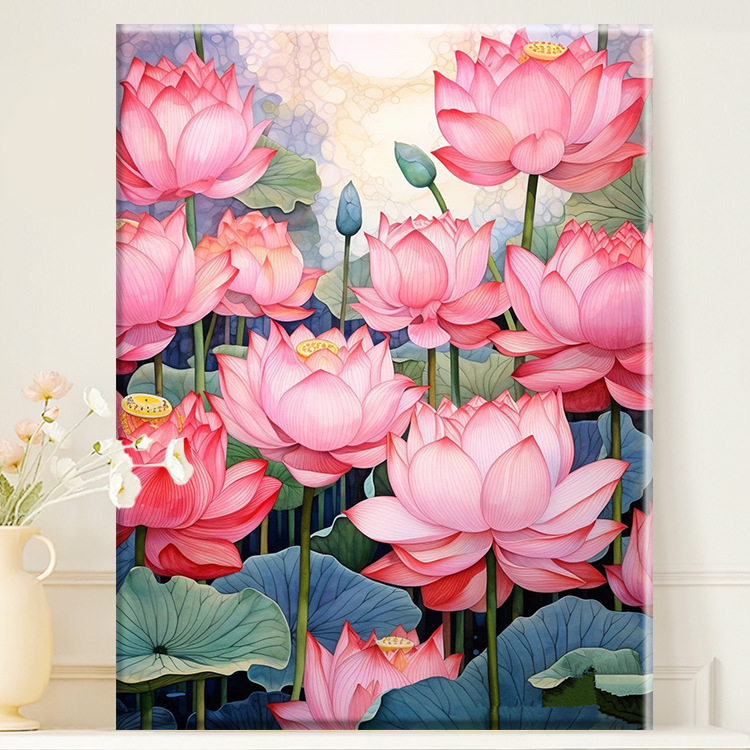 Ανθοσυστήματα – DIY ψηφιακή ελαιογραφία, χειροποίητο ανθογραφικό έργο, ακρυλικό γέμισμα, χωρίς κορνίζα, μοντέρνος μινιμαλισμός