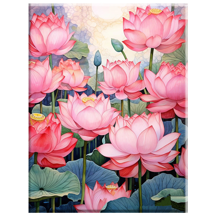 Cvjetni klastri – DIY digitalna uljna slika, ručno oslikani cvjetni motiv, akrilno punjenje, bez okvira, moderni minimalistički stil