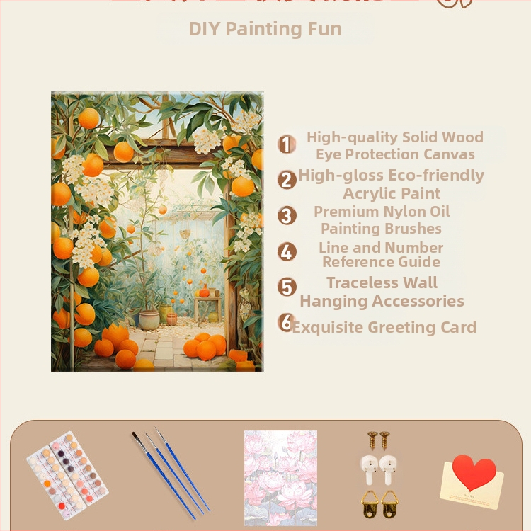 Съцветия от цветя – DIY цифрова маслена картина, ръчно рисувана флорална творба, акрилно запълване, без рамка, модерен минимализъм