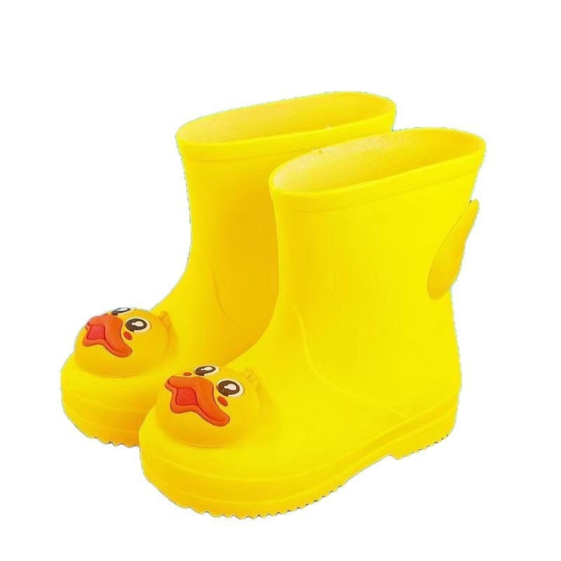 Παιδικά γαλότσες βροχής PVC επάνω, Καρτούν σχέδιο, Unisex, χαμηλό τακούνι, μεσαίο ύψος μπότας
