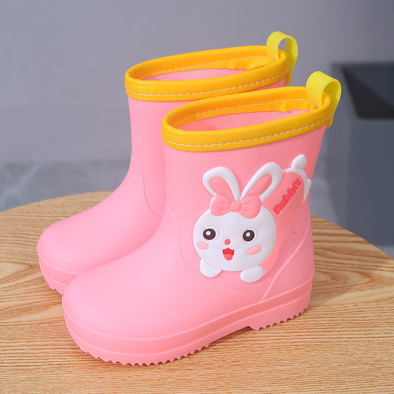 Παιδικά γαλότσες βροχής PVC επάνω, Καρτούν σχέδιο, Unisex, χαμηλό τακούνι, μεσαίο ύψος μπότας