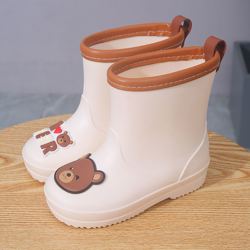 Παιδικά γαλότσες βροχής PVC επάνω, Καρτούν σχέδιο, Unisex, χαμηλό τακούνι, μεσαίο ύψος μπότας